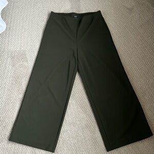 Loft olive green wide leg cropped pants
